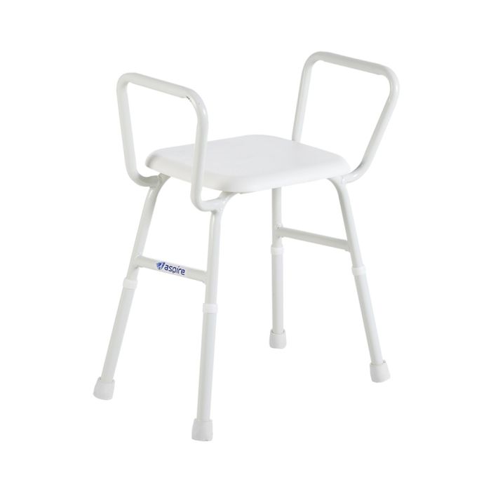 Aspire Shower Stool with Arms - Aluminium