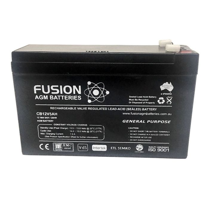 Fusion 12V 5Ah General Purpose AGM Battery