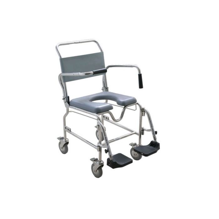 Aspire Shower Commode Attendant Propelled with Swing Away Footrests