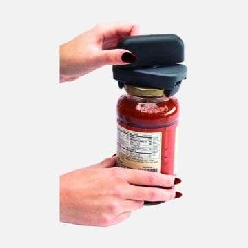 The Jokari Jar Opener on a jar of mustard