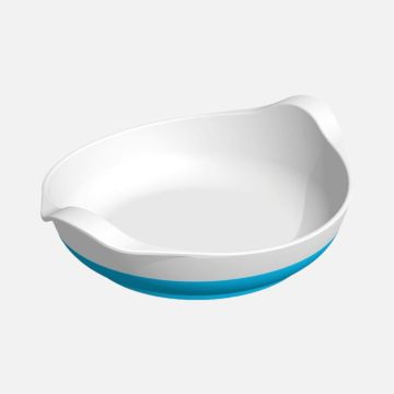 Melamine Non-Slip Soup Plate with Handles - Blue