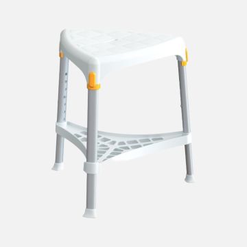 Triangle Shower Stool with Tray - White