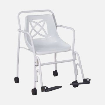 Breezy Everyday Shower Chair Fixed Height with Wheels and Arms