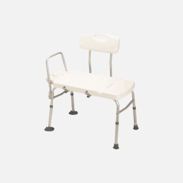 Bath Transfer Bench - with Arm & Plastic Seat & Backrest