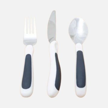 Kura Adult Cutlery Set - Black/Grey